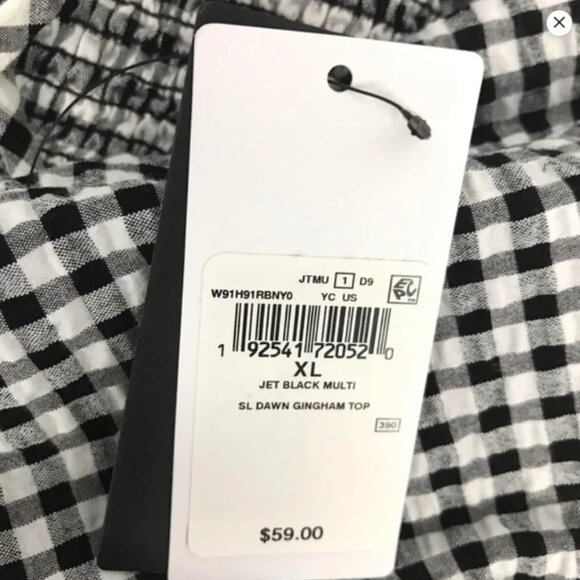 NEW Guess Black White Gingham Crop Top Size XL Retro Style Nostalgia Casual - Picture 5 of 6